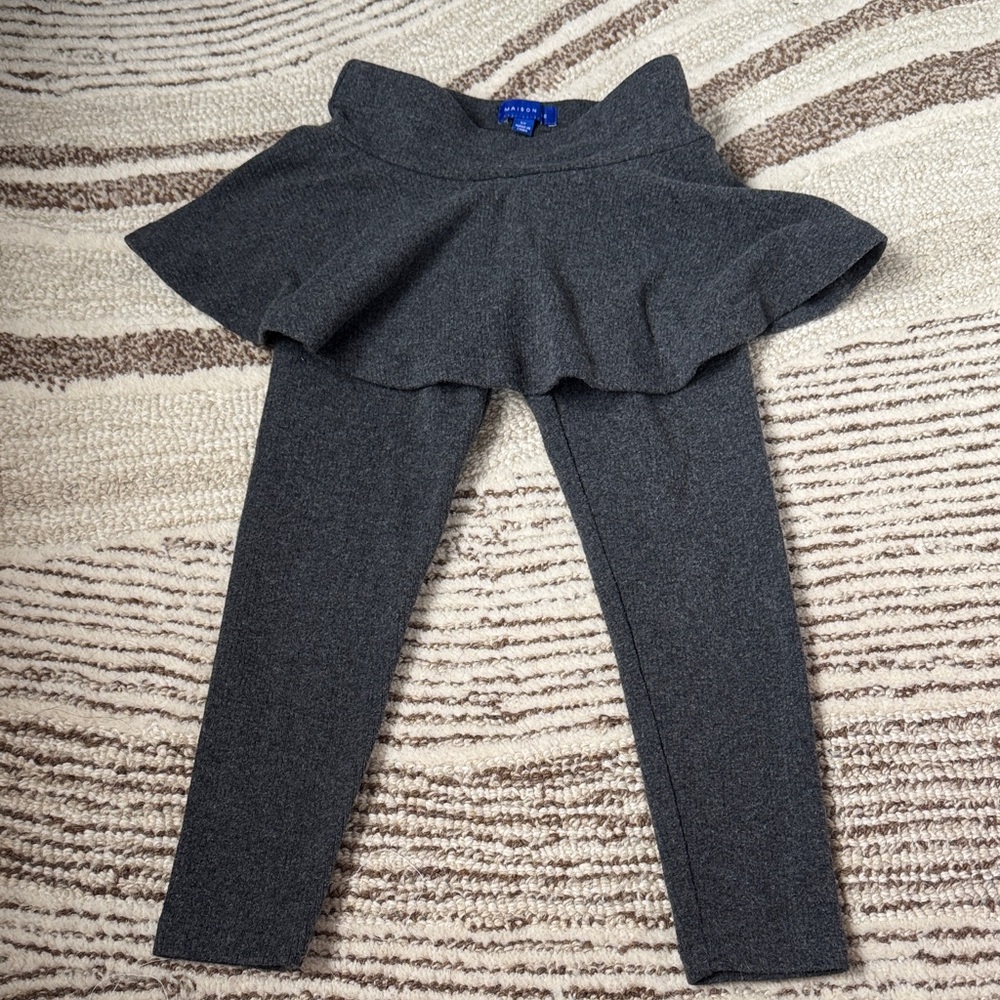 Maison Me Stylish Charcoal Skirted Leggings for Kids